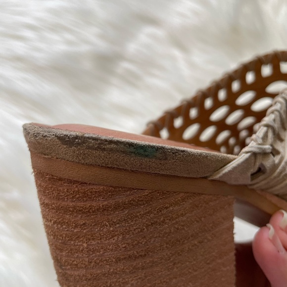 Jeffrey Campbell Favela Woven Mules Pointed Toe In Tan Size 8.5 - Picture 12 of 14